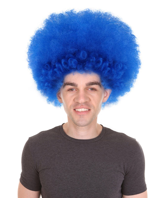 Wigs2you ハロウィンパーティープレミアム メンズ H-651 スーパーアフロウィッグ ブルー色