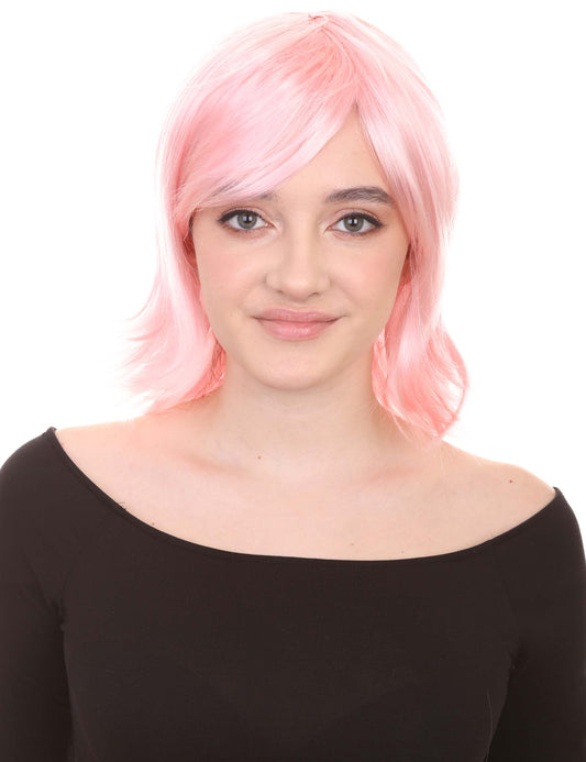 Wigs2you ハロウィン パーティー プレミアム H-1428 簡単に着用でき 快適なフィット感の女性ショート Lt ピンクウィッグ