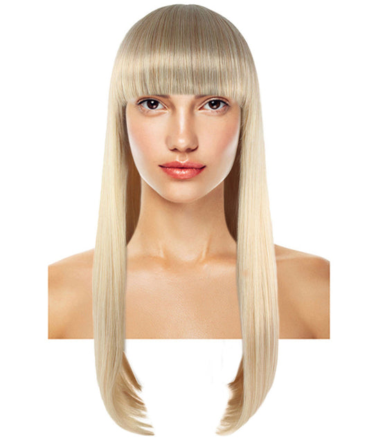 女性用 ロング アッシュブロンド ボブ ウィッグ H-3350 ファンシー パーティー イベント レディ ハロウィン ウィッグ プレミアム通気性 キャプレス キャップ