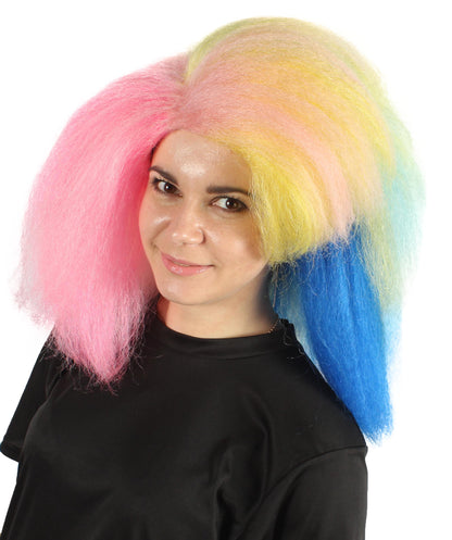 ハロウィンパーティプレミアムレディース H-5756 レインボーカットアフロウィッグ