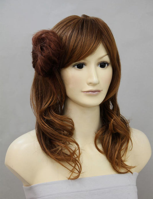 女性 W-8222 のおしゃれな ミディアムオーバン シニョンフィーチャーヘアアクセサリー 合成繊維