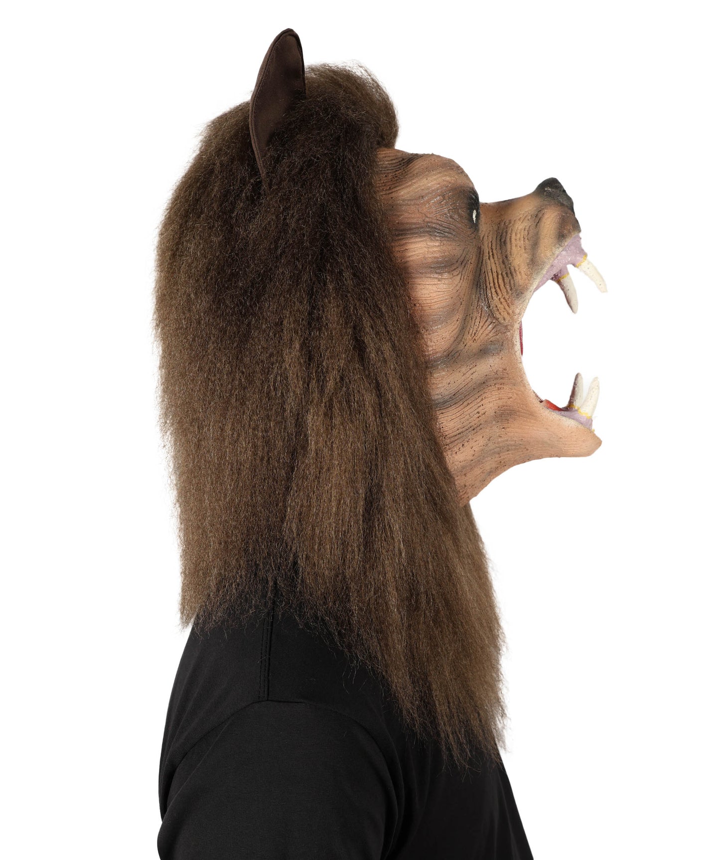 ユニセックス毛皮動物ウィッグとマスクセット H-6771BR ハロウィンやテーマパーティー用の完全な動物コスプレ