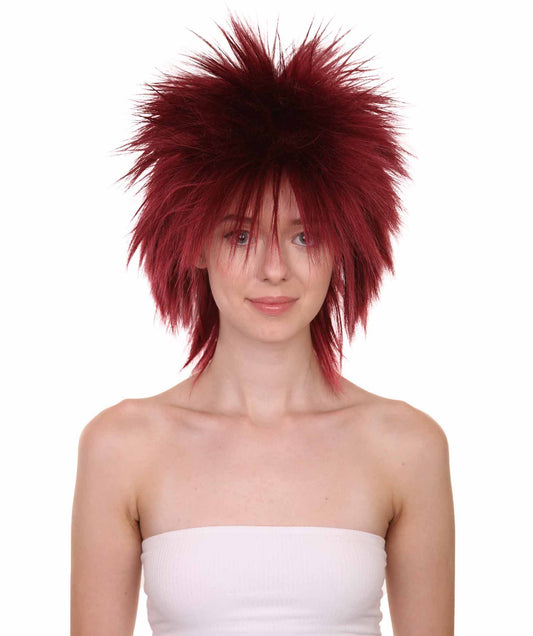 Wigs2you ハロウィンパーティープレミアムレディース H-1702 着け心地が良い とても快適 ファンキーパンク バーガンディウィッグ