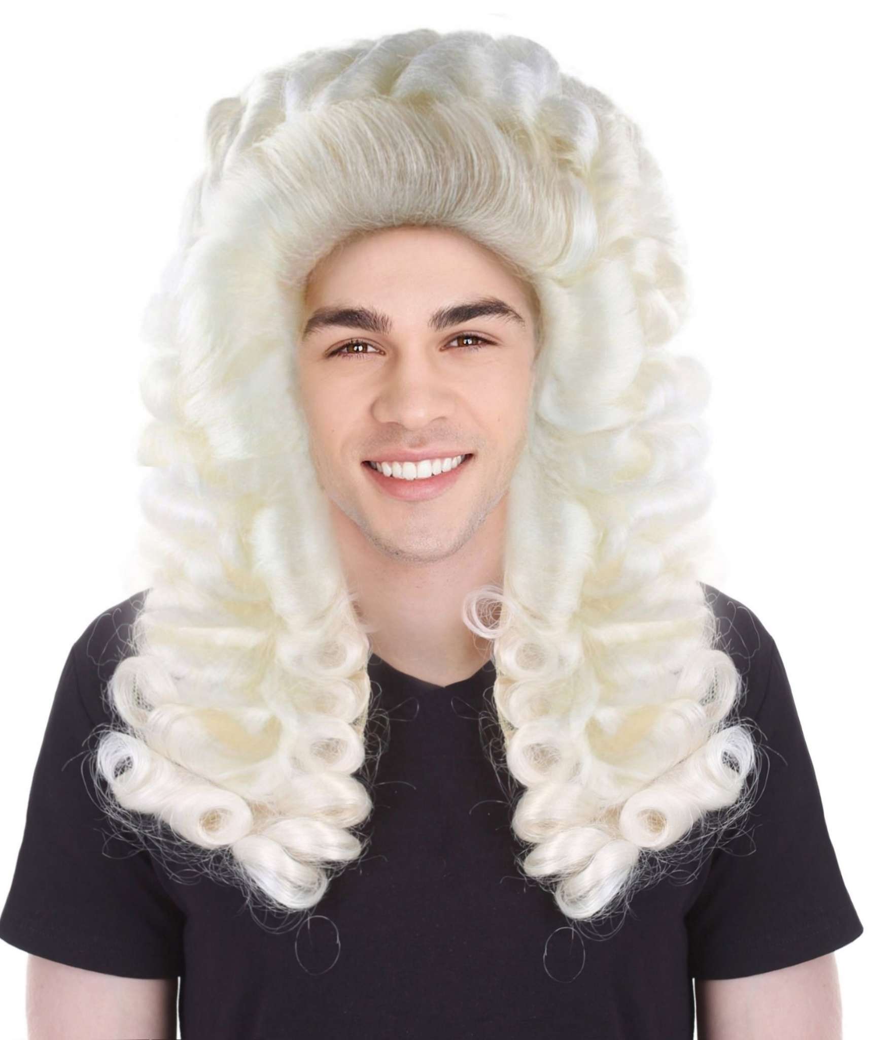 Awesome Judge Mens Wig H-2175 White Historical Wig
