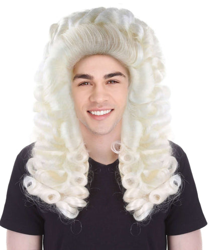 Awesome Judge Mens Wig H-2175 White Historical Wig