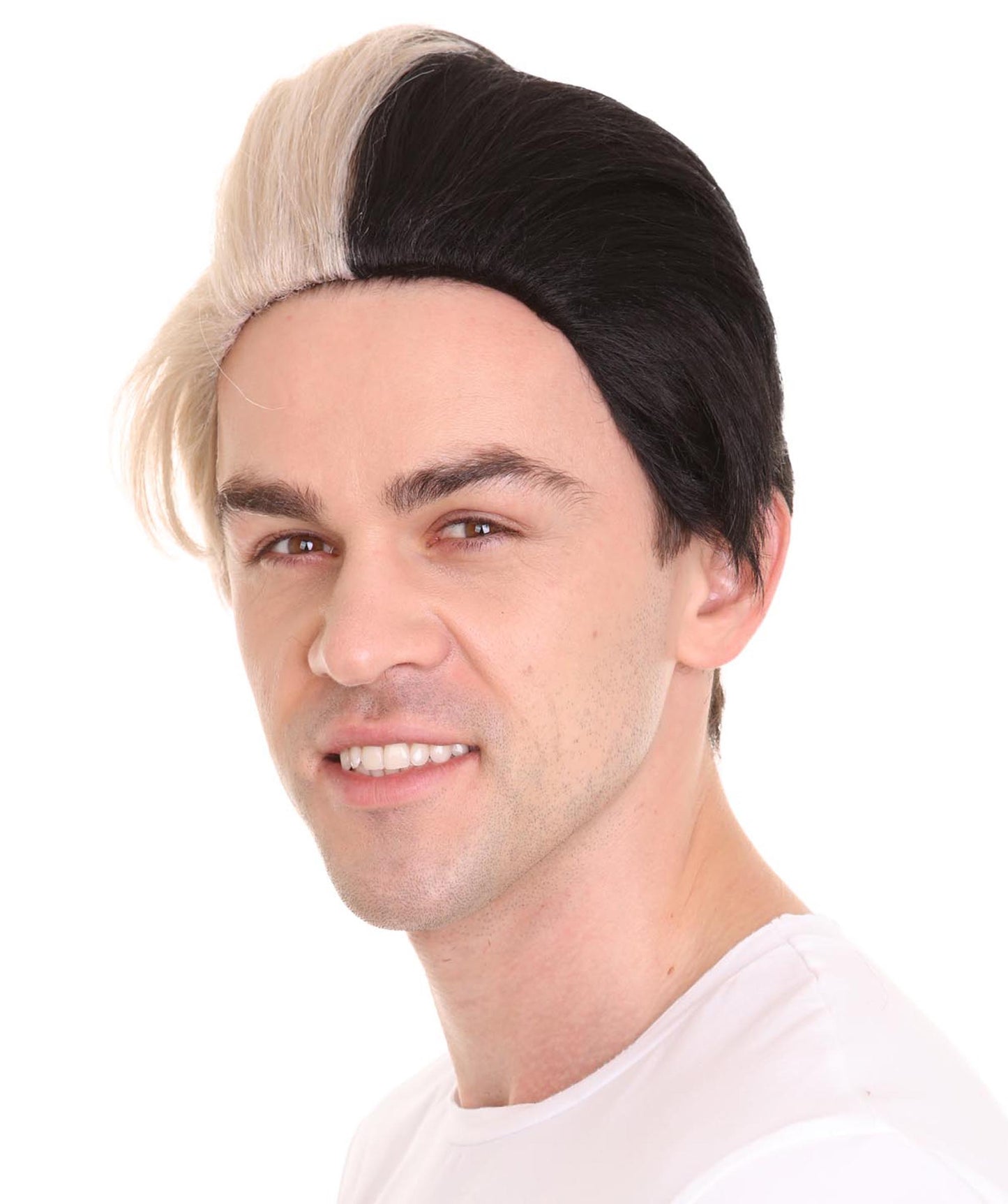 ハロウィンパーティープレミアムメンズ H-4809 メロヴィン ブロンド＆ブラックウィッグ ユーロビジョンソングコンテスト2018