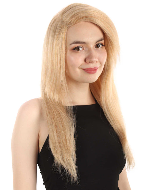 女性用ロングストレートサイドパートコスプレウィッグ ストロベリーブロンド H-5220_29 ファンシースタイル プレミアムハロウィンパーティーウィッグコレクション