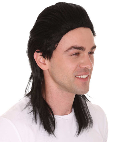 Wigs2you ハロウィンパーティープレミアム H-2148 80年代ブラックマレットウィッグ あなたのためにカスタマイズ 男性の髪の部分の調整プロセス