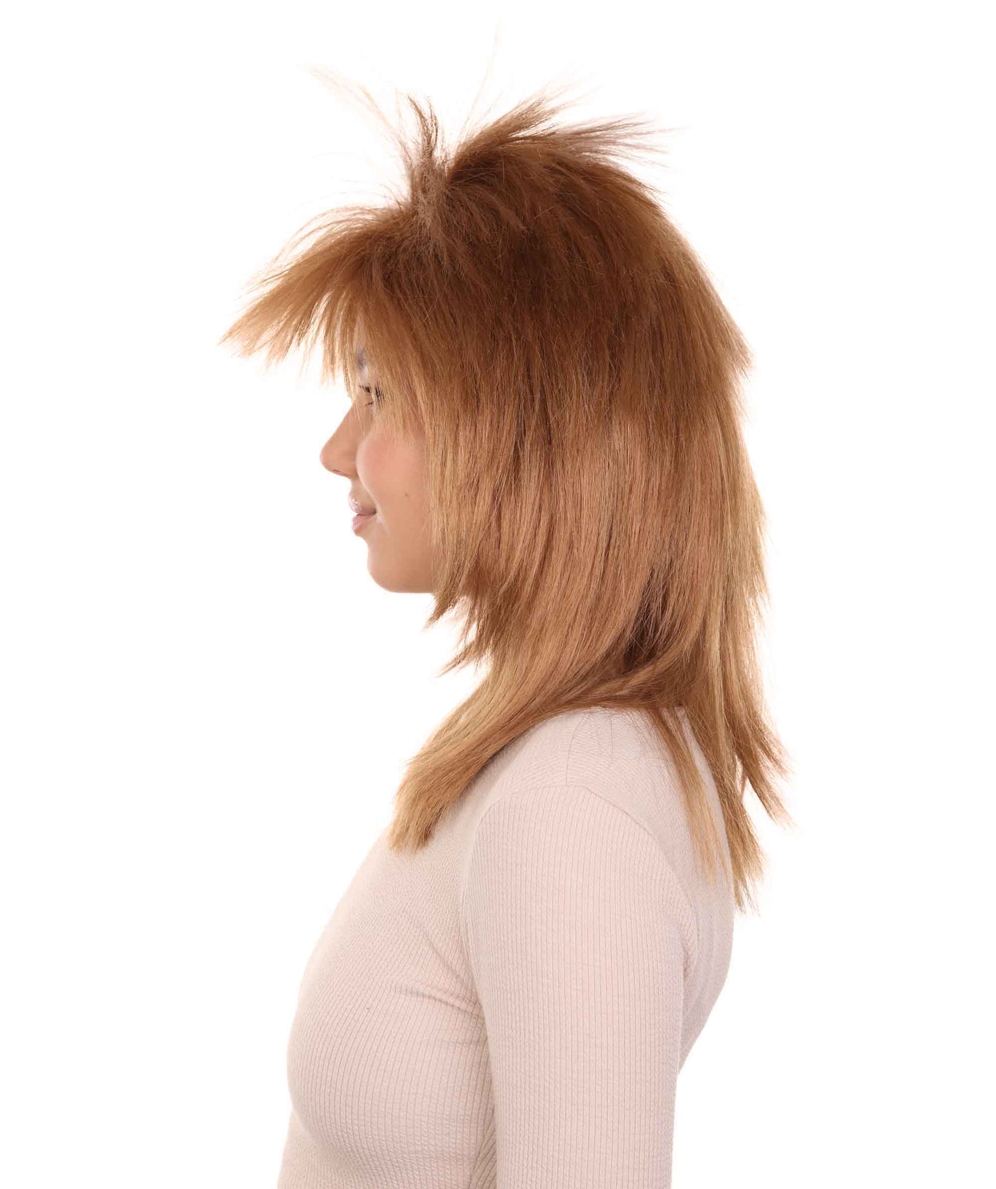 Wigs2you ハロウィン パーティー プレミアム H-1330 簡単に着用でき 快適なフィット感 80 年代女性 Lt ブラウン ロッカー スタイルウィッグ