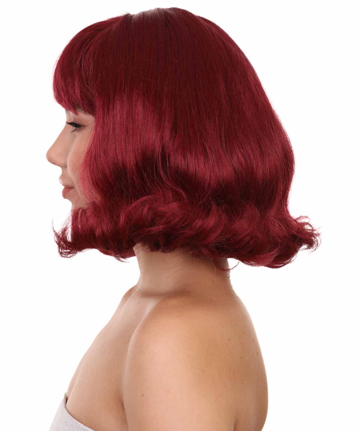 プレミアムハロウィンパーティー 女性 H-5398 グルーヴィー ジンキーズ ハウスワイフ ヴェルマウィッグ ワインレッド