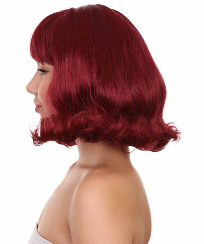プレミアムハロウィンパーティー 女性 H-5398 グルーヴィー ジンキーズ ハウスワイフ ヴェルマウィッグ ワインレッド