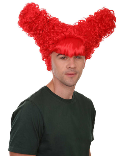 ドラマクイーン レッド 男性 ウィッグ H-2210 レッド コスプレ ハロウィンパーティー ウィッグ プレミアム 通気性のあるキャプレスキャップ