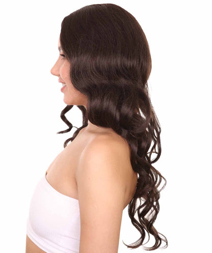 プレミアムハロウィンパーティーレディ H-5411 ウェーブを数える26インチウィッグ ブラウン