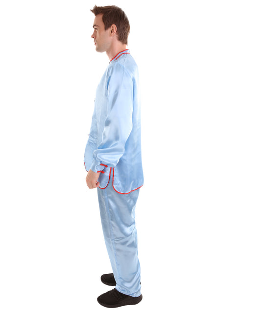 大人用メンズ JCO-269_2 中国の伝統的なカンフー ライトブルーサテン 制服 コスプレ衣装