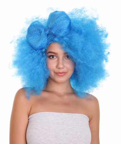 Wigs2you ハロウィン パーティー プレミアム レディース H-1240 着けやすい 快適なフィット感 ブルー アフロ スモール ボウウィッグ