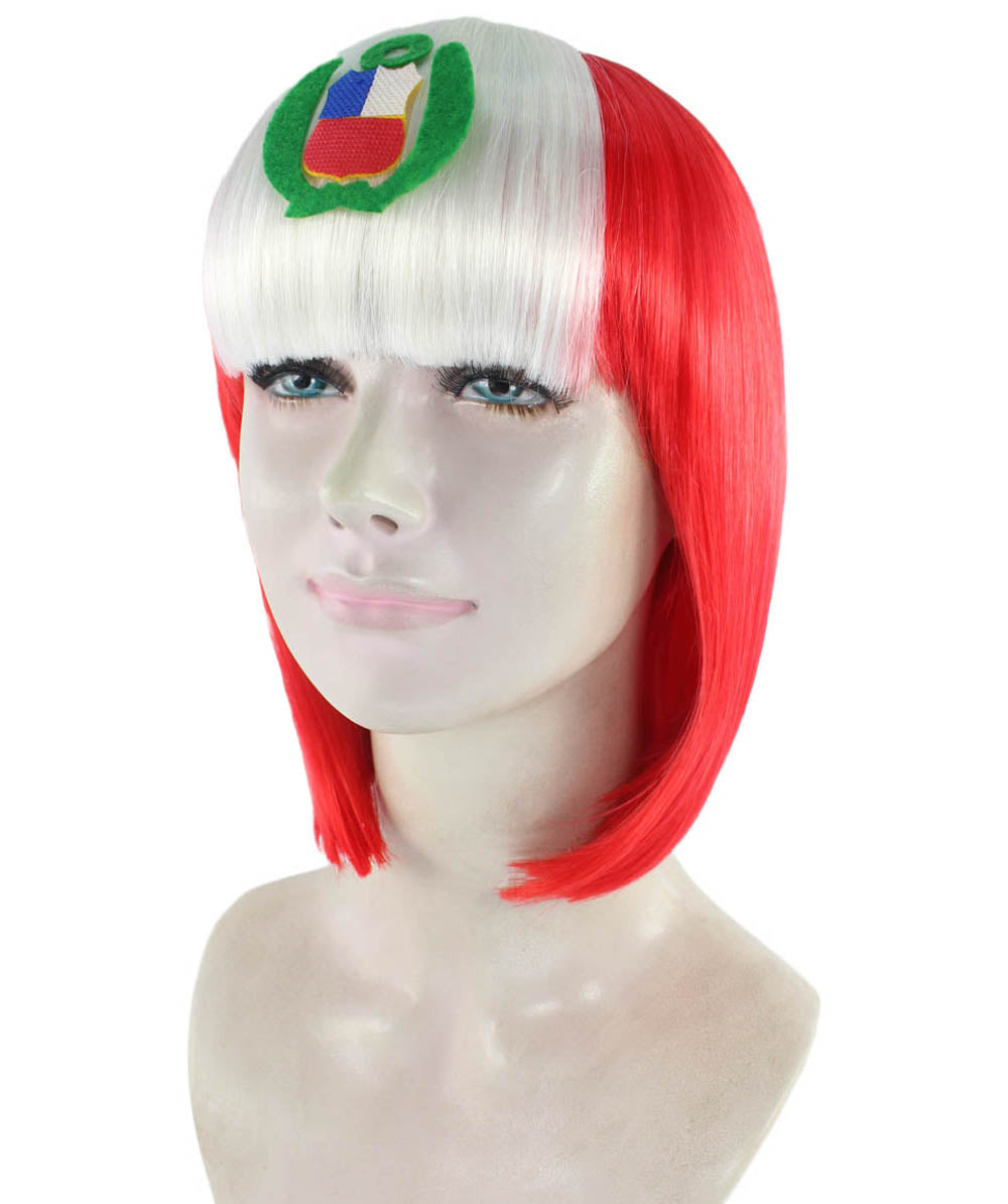 ハロウィンパーティープレミアムレディース Flag-002 ボブウィッグ マルチカラー ファンシーキャラクターファッションウィッグ ソフト合成繊維