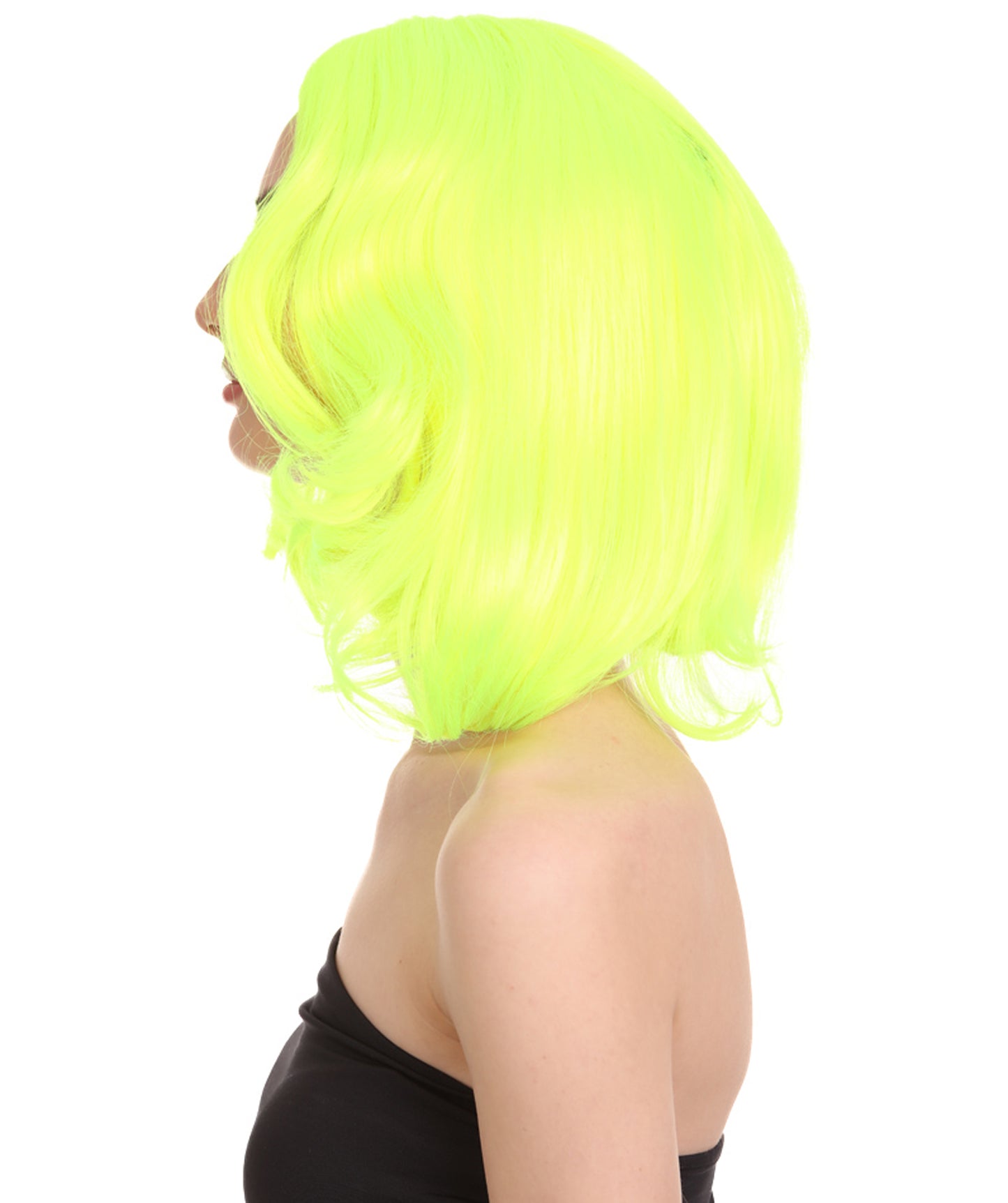Wigs2you ハロウィン パーティー プレミアム 簡単に着用できる H-1152 とても快適なネオン グリーン カーリー レディ ウィッグ