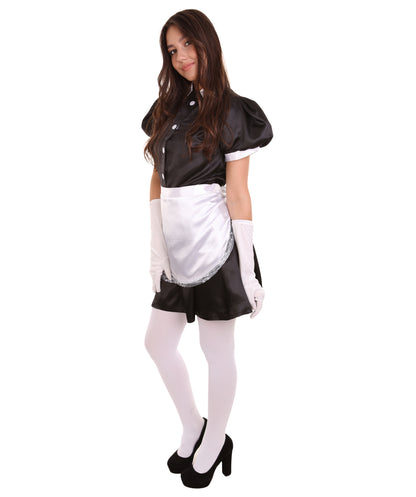 大人用女性の JCO-328 フレンチエプロンメイド制服 ブラック コスプレコスチューム