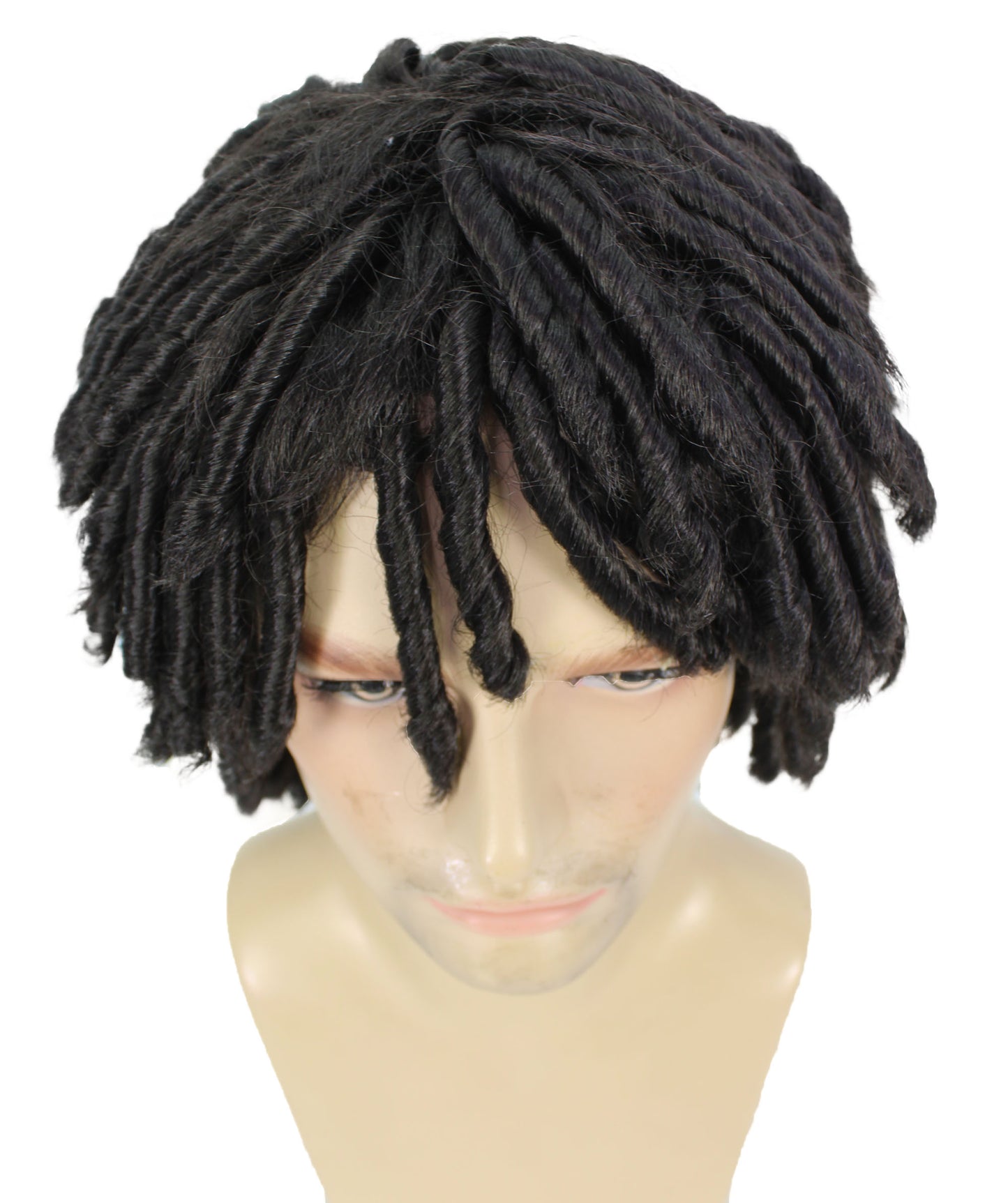 メンズ H-6133 ジャマイカ系イギリス人ミュージシャン ドレッドヘアウィッグ 通気性のあるキャップレスキャップ 難燃性合成繊維