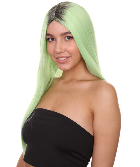 Wigs2you ハロウィンパーティ プレミアムレディース H-2078 とても快適 カイリージェンナーオンブレグリーン コスプレウィッグ