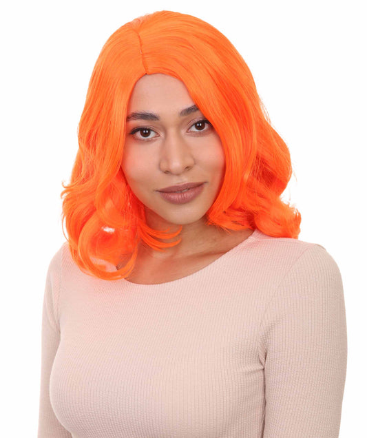 Wigs2you ハロウィン パーティー プレミアム 簡単に着用できる H-1150 とても快適なネオン オレンジ カーリー レディ ウィッグ