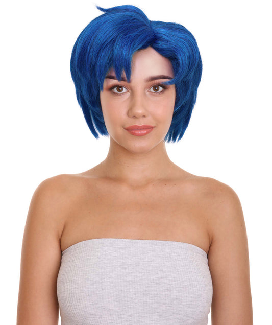 レディース H-5957 日本のアニメ ガーディアン キャラクター ブルー ウィッグ パーティーとコスプレに最適 難燃性合成ファイバー