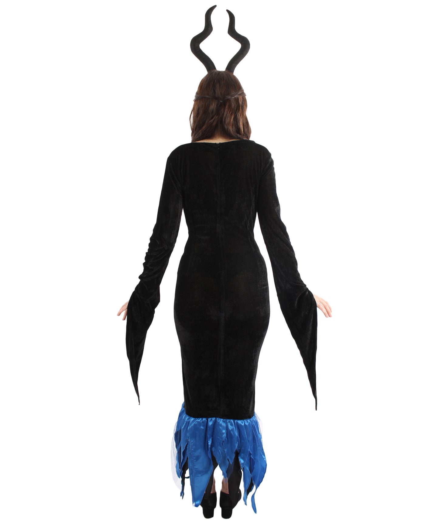 女性 JCP-225 レディ マレフィセント コスチューム ブラックとブルー ハロウィン コスチューム