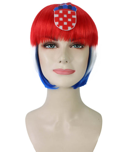 ハロウィンパーティープレミアムレディース Flag-002 ボブウィッグ マルチカラー ファンシーキャラクターファッションウィッグ ソフト合成繊維