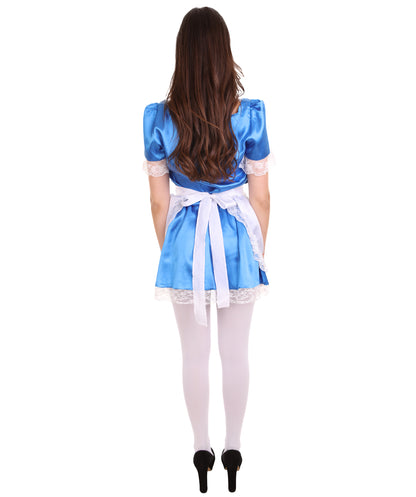 女性用 JCO-343_3 伝統的なメイド制服コスプレ ロイヤルブルーコスチューム