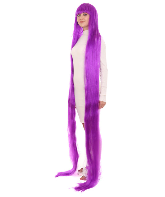 70エクストラロングネオンパープル女性用ウィッグコレクション H-3262 華やかなハロウィンウィッグ プレミアム通気性のあるキャップレスキャップ
