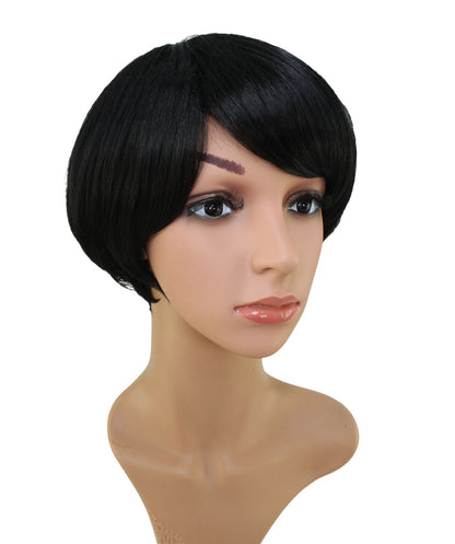 "耐熱商品☆ショートでも可愛くオシャレに♪ 丸みのあるシルエットが綺麗なショートボブスタイル♪ ウィッグネット付き♪W-554 "