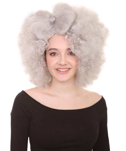 Wigs2you ハロウィン パーティー プレミアム レディース H-1250 着けやすい 快適なフィット感 グレー アフロ スモール ボウウィッグ