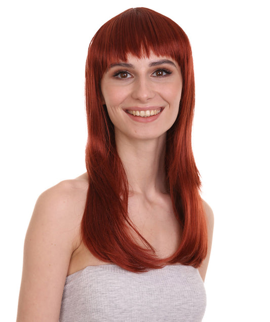 Wigs2you ハロウィン パーティー プレミアム レディース H-1038 とても快適なグラマー グリーン ウィッグ ダーク オーバーン カラー