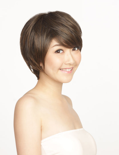 "ナチュラルウェーブショートボブ☆ 彡軽くて自然な雰囲気をお表現したい女性におススメ ウィッグネット付き♪W-143 "