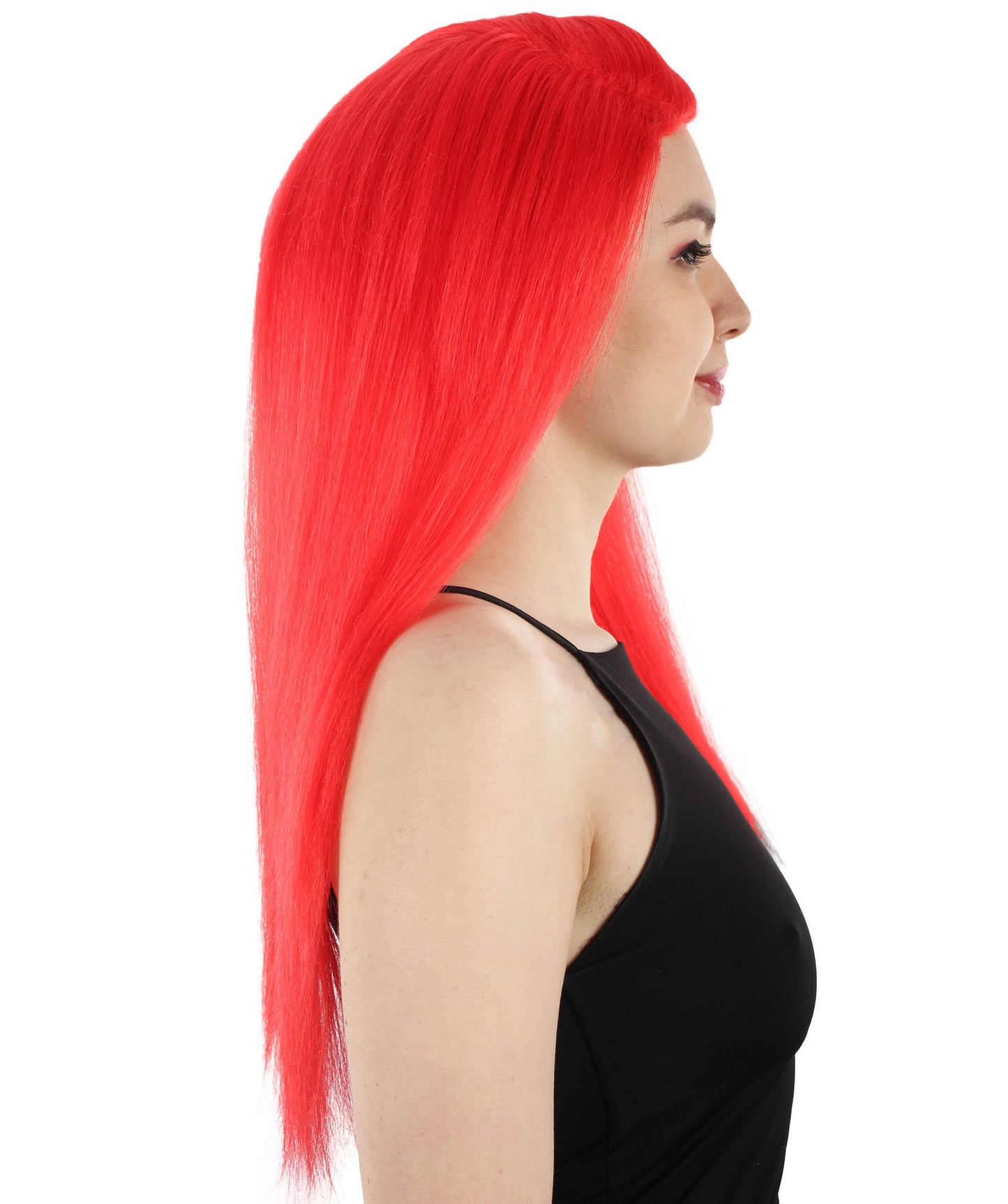 女性用ロングストレートサイドパートコスプレウィッグ レッド H-5220_1 ファンシースタイル プレミアムハロウィンパーティーウィッグコレクション