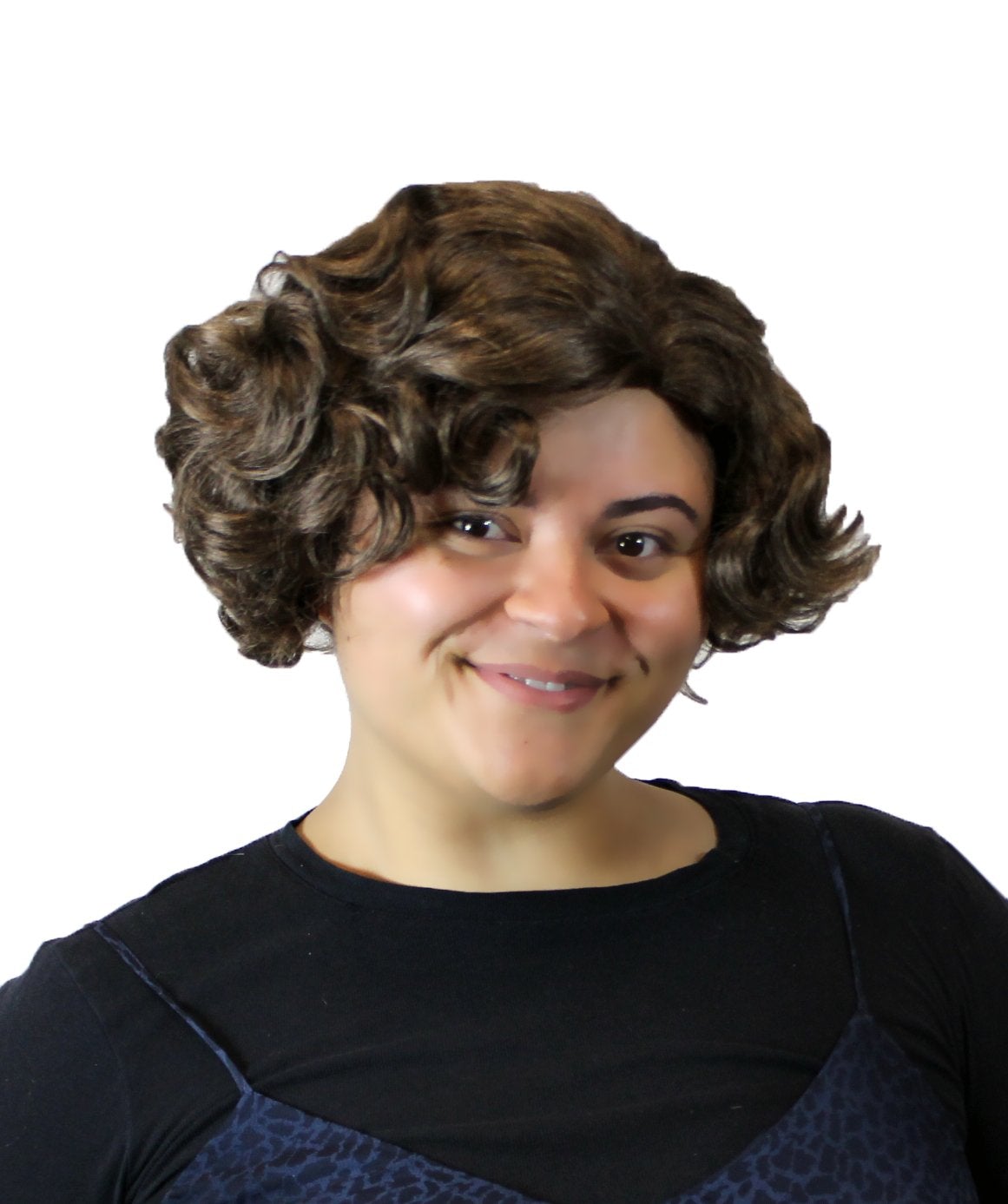 大人の女性用コスプレウィッグ H-3825 メリーポピンズリターンズウィッグ ブラウンショートカートゥーンウィッグ プレミアム通気性キャップレスキャップ