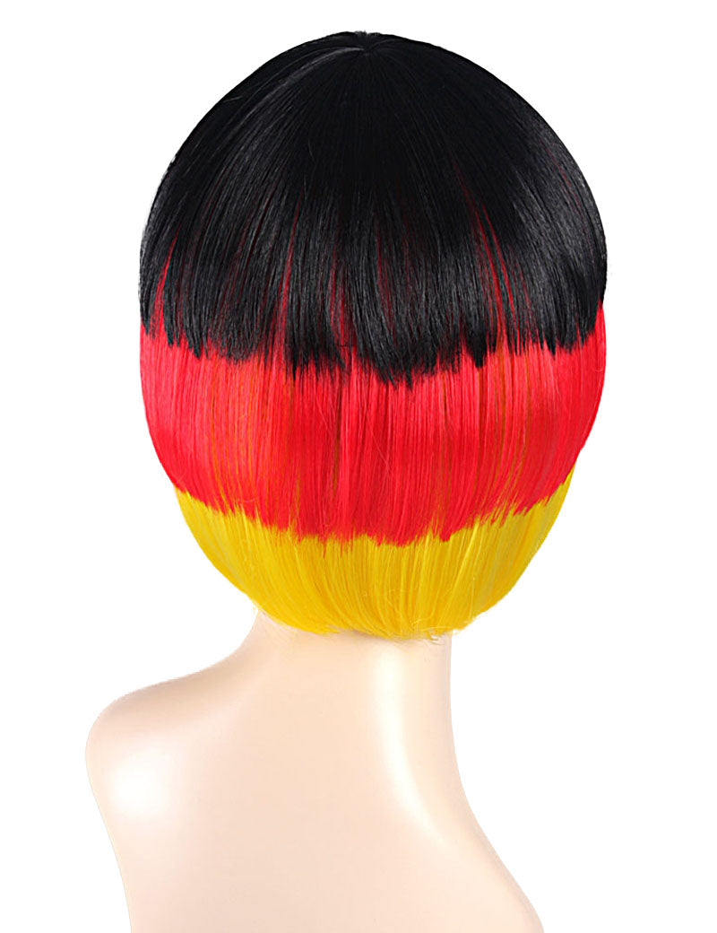 ハロウィンパーティープレミアムレディース Flag-002 ボブウィッグ マルチカラー ファンシーキャラクターファッションウィッグ ソフト合成繊維