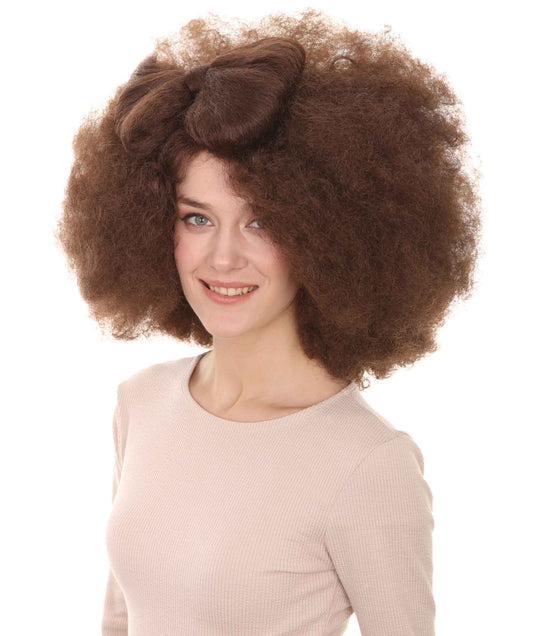 Wigs2you ハロウィン パーティー プレミアム レディース H-1258 着けやすい 快適なフィット感 アフロ スモール ボウウィッグ ブラウン