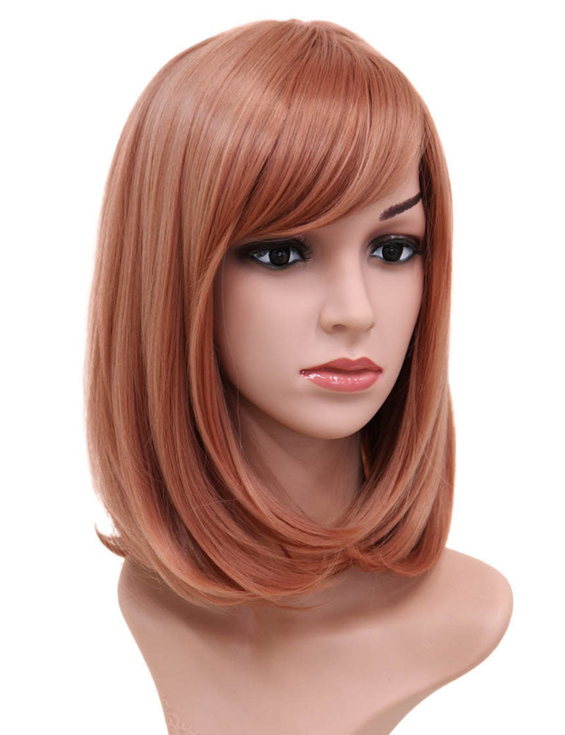Wigs2You ミディアムストレートウィッグ サイドバング付き フルウィッグ 耐熱ファイバー製 コスプレ・イベント用 - サンディブラウン C-069