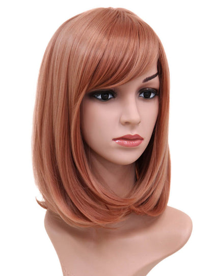 Wigs2You ミディアムストレートウィッグ サイドバング付き フルウィッグ 耐熱ファイバー製 コスプレ・イベント用 - サンディブラウン C-069