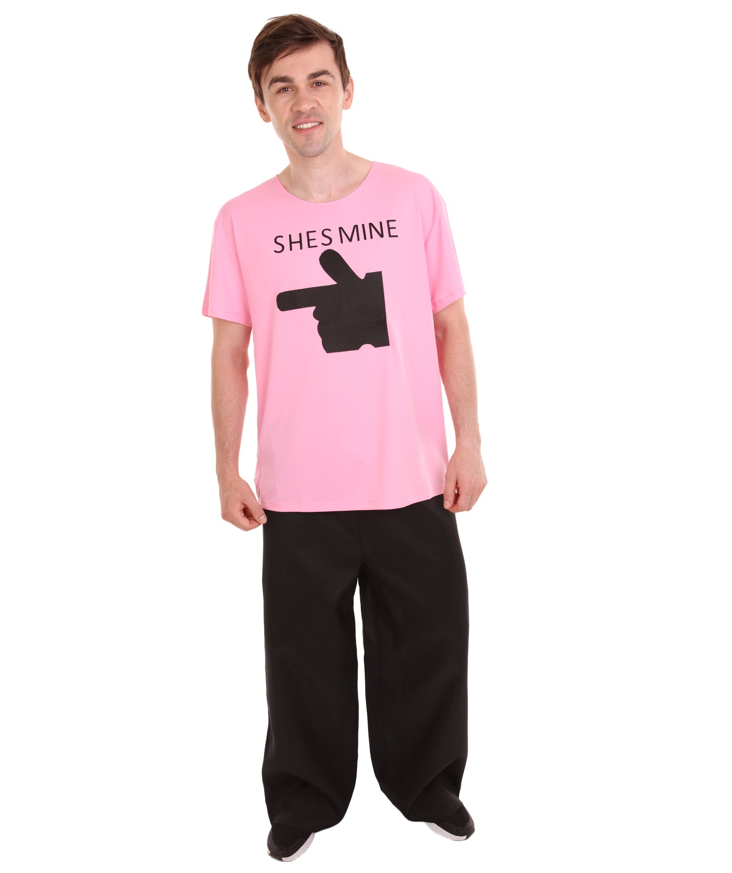大人向け女性用 JCO-168_5 バレンタインデー ピンク マッチング カップル "He's Mine" Tシャツ コスプレ コスチュームコレクション