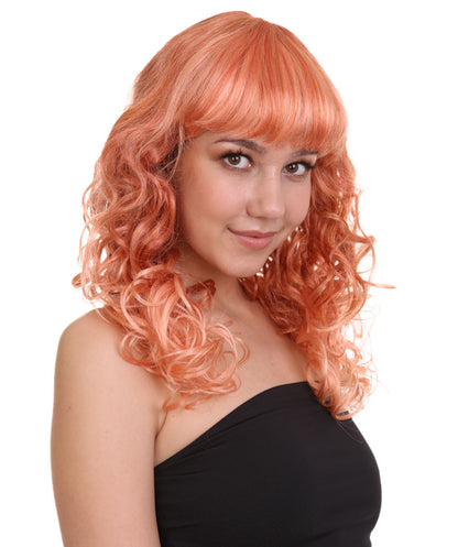 Wigs2you ハロウィンパーティー プレミアム レディース H-999 着用しやすい ベラウィッグ ピーチカラー