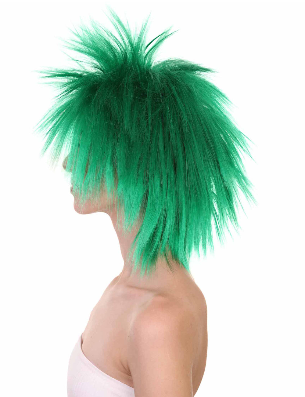 Wigs2you ハロウィンパーティープレミアムレディース H-1687 着け心地が良い とても快適 ファンキーパンク ダークグリーンウィッグ