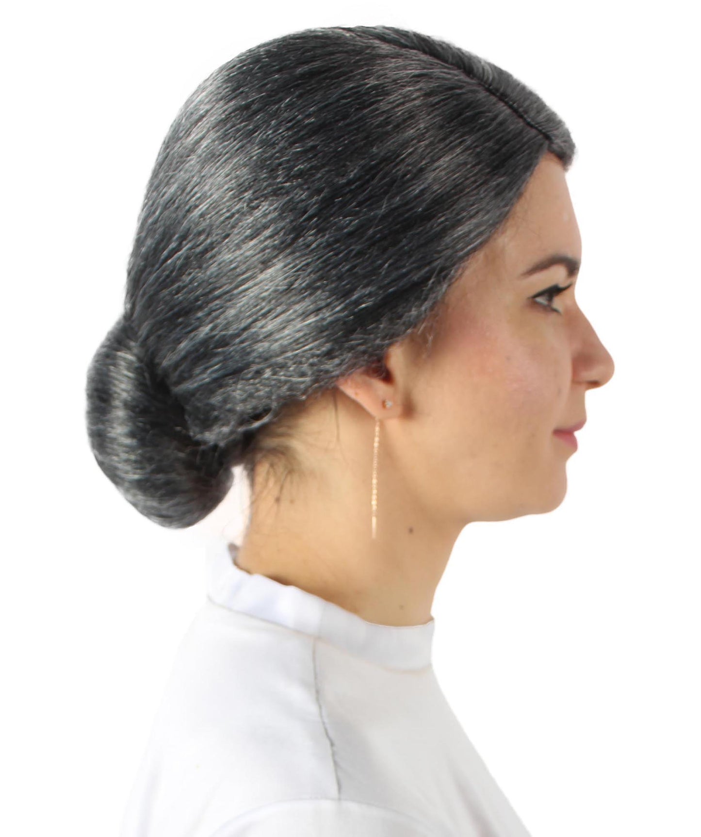 ハロウィンパーティプレミアムレディース H-5752 ダークグレイ年配の女性のバンウィッグ