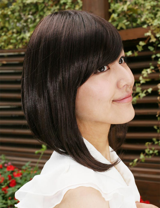 女性用 ミディアムロング フルウィッグ 前髪ありフルウィッグ 日本製ファイバー使用