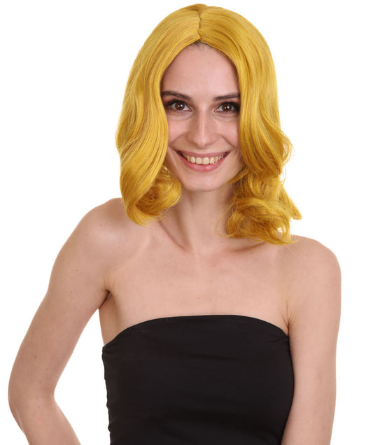Wigs2you ハロウィン パーティー プレミアム 簡単に着用できる H-1144 とても快適なゴールド カーリー レディ ウィッグ