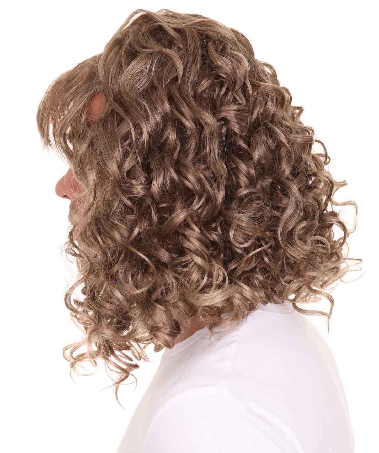 Wigs2you ハロウィン パーティー プレミアム メンズ H-638 ロング カーリー ブラウン カラー スラッカー ウィッグ