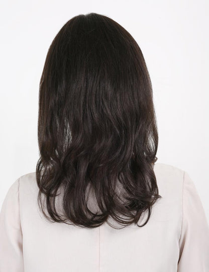 Wigs2you.com レディース ウィッグ 人毛100％ ゆるカール セミロング 自然な仕上がり 医療用・日常用・結婚式にも最適 HH-151 ダークブラウン