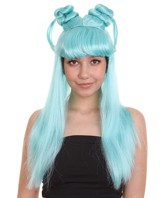 Wigs2you ハロウィン パーティー プレミアム レディース H-1204 快適フィット ライトブルー アジアン プリンセス ウィッグ