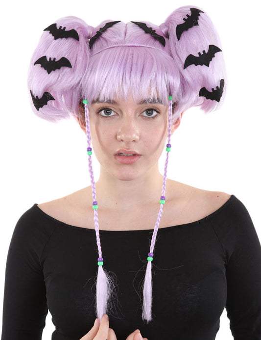 Wigs2you ハロウィンパーティー プレミアム レディース H-711 バットエンジェルウィッグ Lt パープルカラー